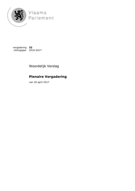 Woordelijk Verslag Plenaire Vergadering