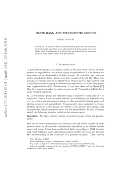 Arxiv:1711.01881V3 [Math.LO] 25 Feb 2018 Asdtefloigqeto,Wihs a Ean Open: Remains Far Question