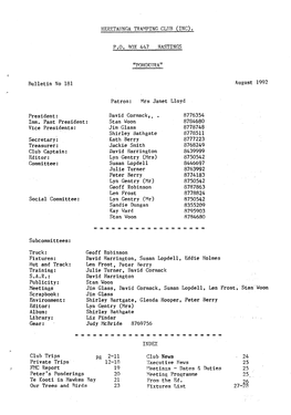 Heretaunca Tramping Club (Inc). P.O. Box 447 Hastings