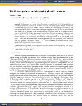 The Flatness Problem and the Varying Physical Constants