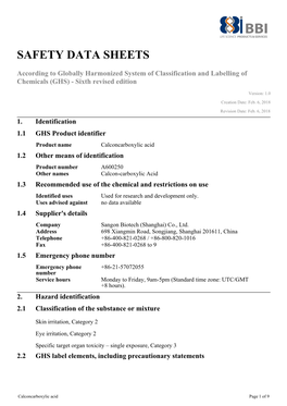 Safety Data Sheets