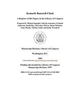 Papers of Kenneth Bancroft Clark