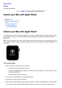 Unlock Your Mac with Apple Watch