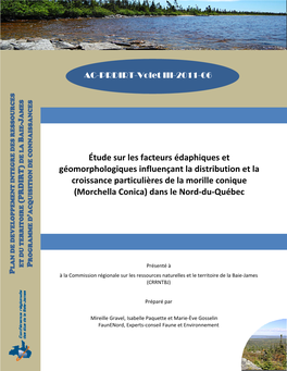 Étude Sur Les Facteurs Édaphiques Et Géomorphologiques Influençant La Distribution Et La Croissance Particulières De La