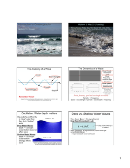 Deep Vs. Shallow Water Waves