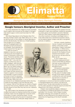 Elimatta Google Honours Aboriginal Inventor, Author and Preacher