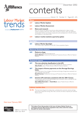 Labour Market Trends, December 2002