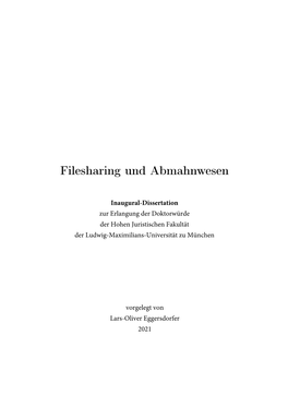 Filesharing Und Abmahnwesen