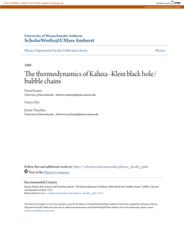 The Thermodynamics of Kaluzaâ•Fiklein Black Hole/Bubble Chains
