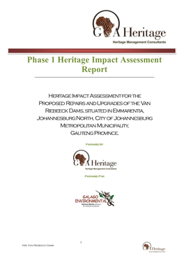 Phase 1 Heritage Impact Assessment Report