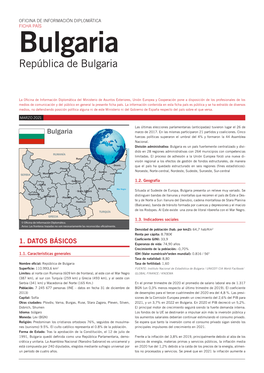 Ficha Del País. Bulgaria