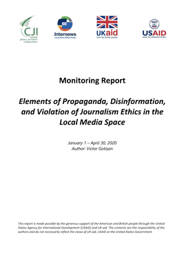 Monitoring Report Elements of Propaganda, Disinformation, And