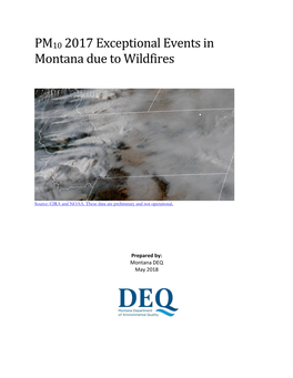 PM10 2017 Exceptional Events in Montana Due to Wildfires