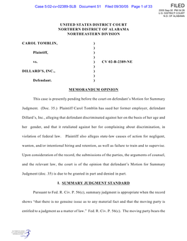 Filed 09/30/05 Page 1 of 33 FILED 2005 Sep-30 PM 04:26 U.S