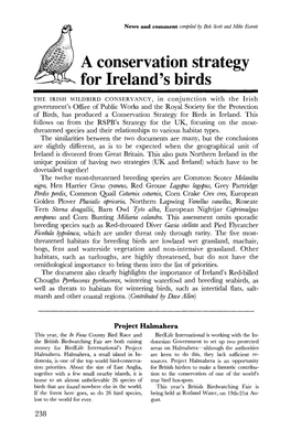 A Conservation Strategy for Ireland's Birds