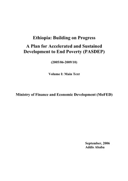 A Plan for Accelerated and Sustained Development to End Poverty (PASDEP)