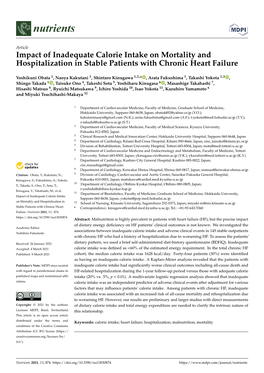 Impact of Inadequate Calorie Intake on Mortality and Hospitalization in Stable Patients with Chronic Heart Failure