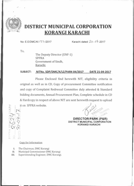 District Municipal Corporation Korangi Karachi