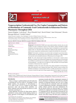 Nonprescription Corticosteroid Use, Per Capita Consumption And