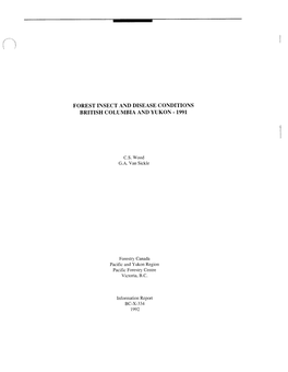 Forest Insect and Disease Conditions British Columbia and Yukon - 1991