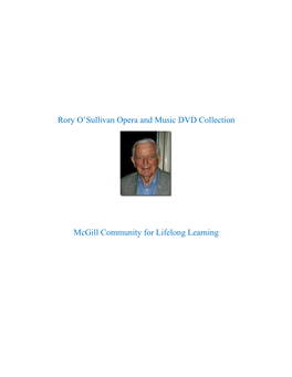 Mcgill Community for Lifelong Learning | Rory O'sullivan Music