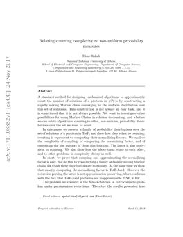 Relating Counting Complexity to Non-Uniform Probability Measures