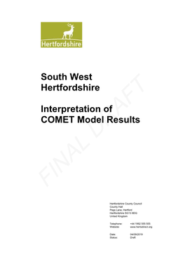 INFR Sep 2019 SW Herts COMET Note Final Draft