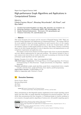 High-Performance Graph Algorithms and Applications in Computational Science