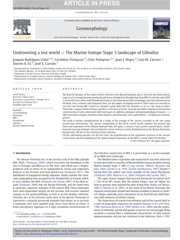 The Marine Isotope Stage 3 Landscape of Gibraltar