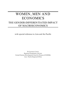 Women, Men and Economics the Gender-Differentiated Impact of Macroeconomics