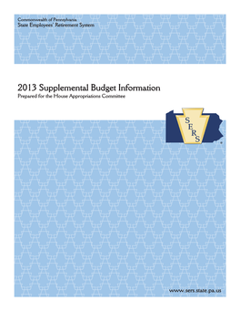2013 SERS Budget Binder