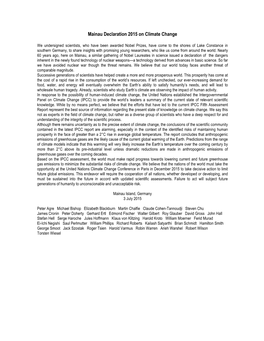 Mainau Declaration 2015 on Climate Change