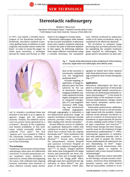 Stereotactic Radiosurgery