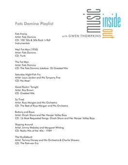 Fats Domino Playlist