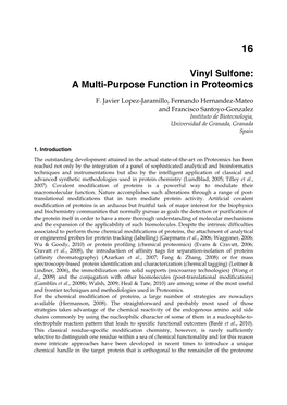 Vinyl Sulfone: a Multi-Purpose Function in Proteomics