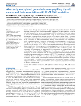 Aberrantly Methylated Genes in Human Papillary Thyroid Cancer and Their Association with BRAF/RAS Mutation