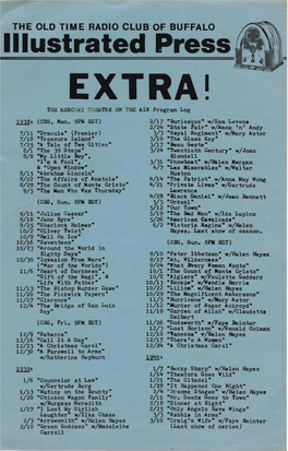 EXTRA! the ~Ilirc U R Y T.Leatre on the AIR Program Log 12.:Ll!1 (Css, Non