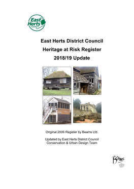 East Herts District Council Heritage at Risk Register 2018/19 Update