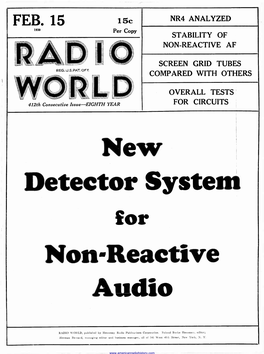 FEB. 15 15C NR4 ANALYZED 1930 Per Copy STABILITY of NON -REACTIVE AF