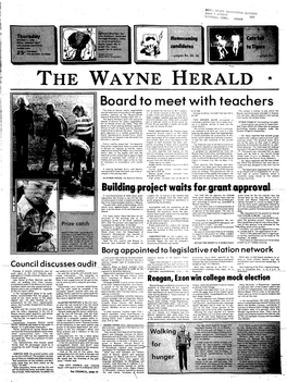 THE WAYNE HERALD * Board to Meet with Teachers