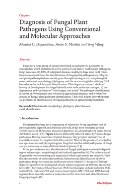 Diagnosis of Fungal Plant Pathogens Using Conventional and Molecular Approaches Monika C