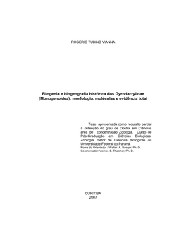 Filogenia E Biogeografia Histórica Dos