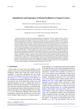 Quantification and Exploration of Diurnal Oscillations in Tropical