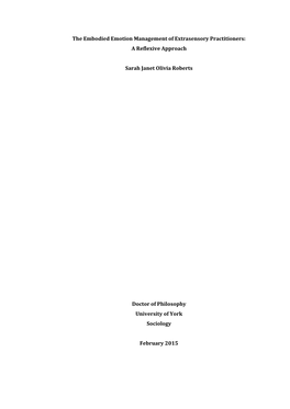 The Embodied Emotion Management of Extrasensory Practitioners: a Reflexive Approach