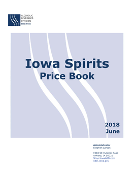 Iowa Spirits Price Book