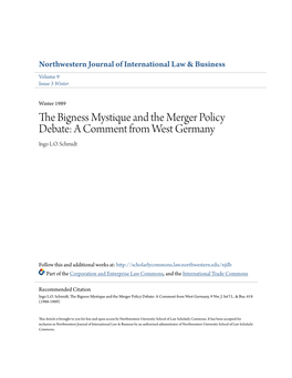 The Bigness Mystique and the Merger Policy Debate: a Comment from West Germany