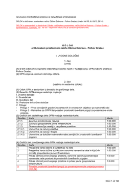 O D L O K O Občinskem Prostorskem Načrtu Občine Dobrova - Polhov Gradec