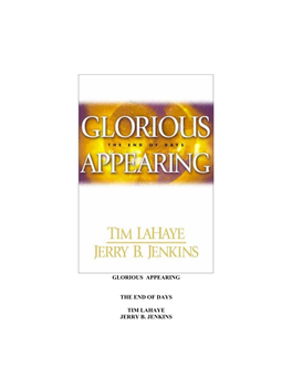 Glorious Appearing the End of Days Tim Lahaye Jerry B