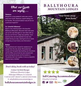 Ballyhoura Mountain Lodges, Ballyorgan, Kilfinane, Co