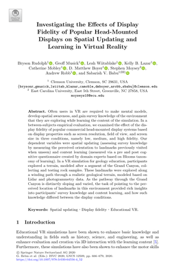 Investigating the Effects of Display Fidelity of Popular Head-Mounted